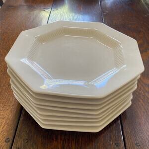 Set of 8 Independence Ironstone 8" Salad Plate Octagon Vintage Japan EUC